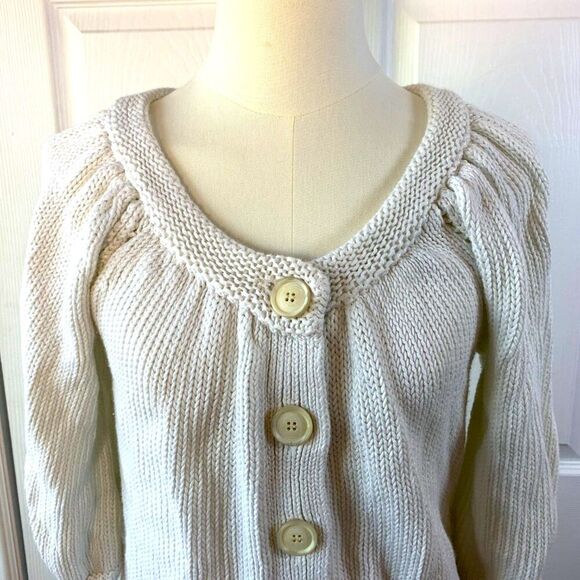 Theory White Linen Cotton Button Down Cardigan Size M Style: Jaklyn/Marbella - Picture 3 of 8